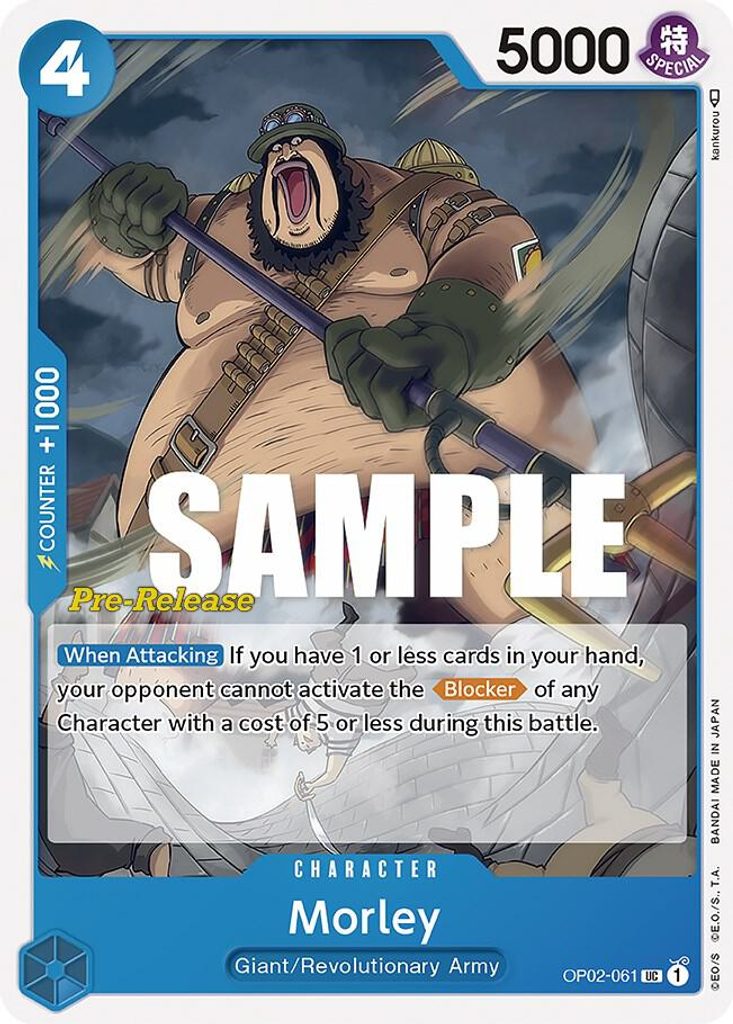 Morley OP02-061, the UC printing from OP-02 of the One Piece Card Game