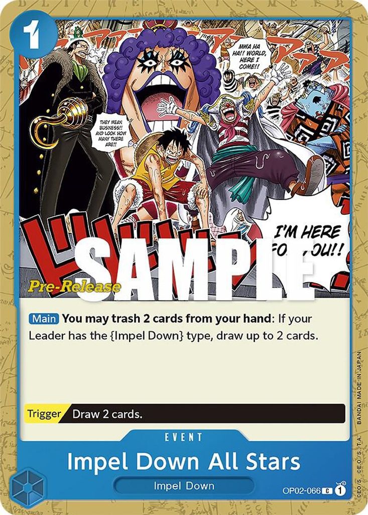 Impel Down All Stars OP02-066, the C printing from OP-02 of the One Piece Card Game