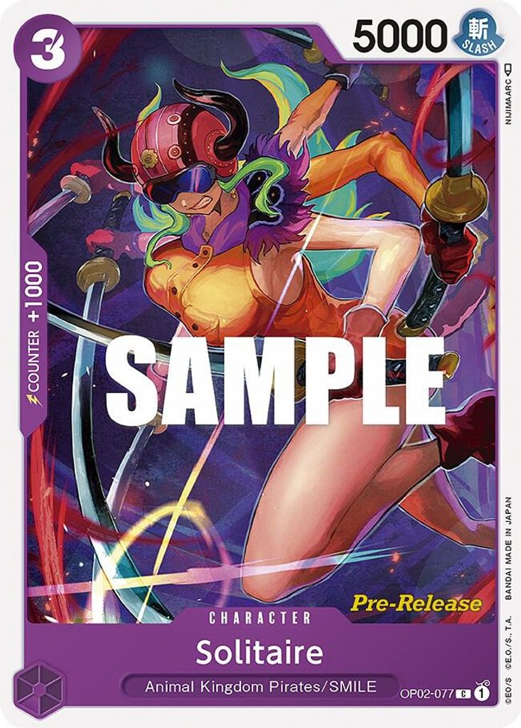 Solitaire OP02-077, the C printing from OP-02 of the One Piece Card Game