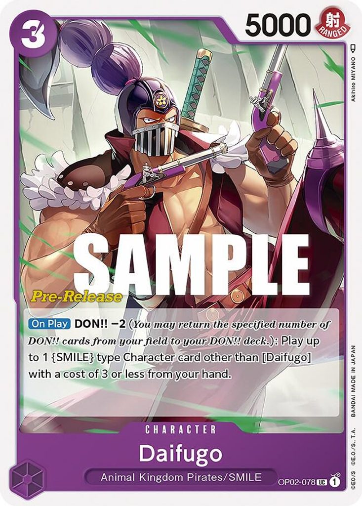 Daifugo OP02-078, the UC printing from OP-02 of the One Piece Card Game
