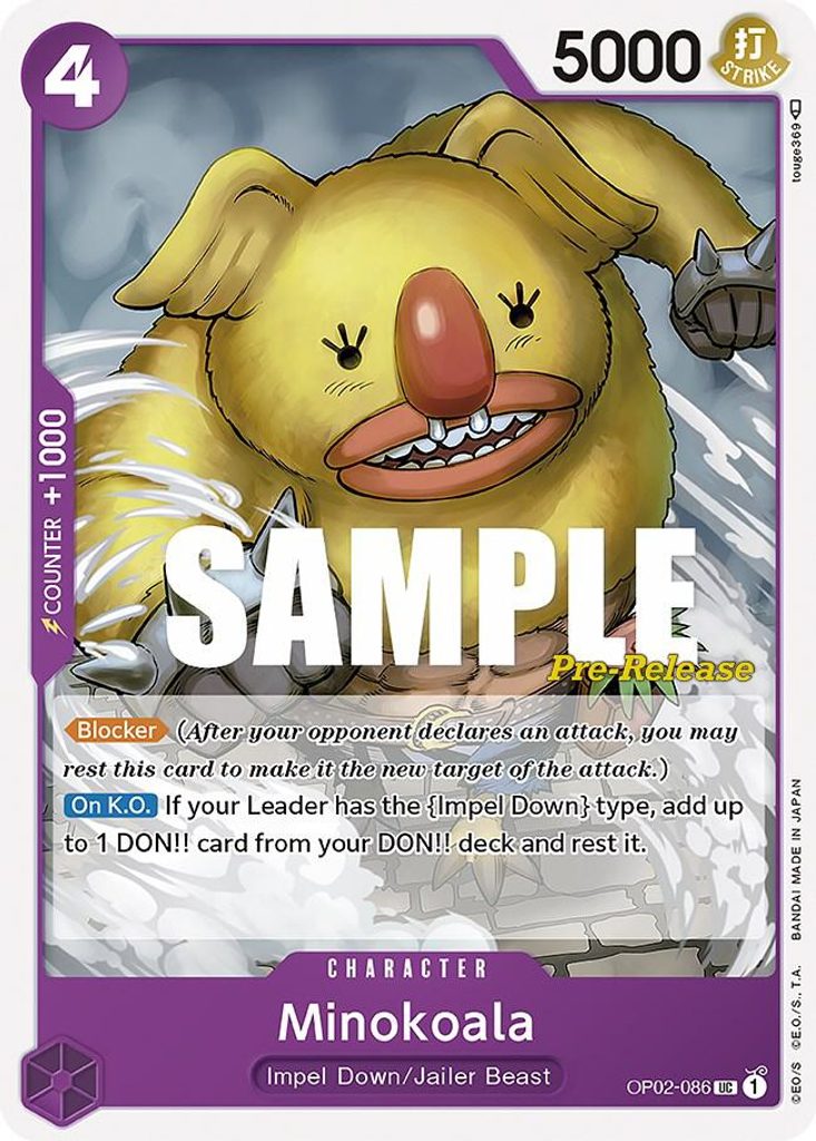 Minokoala OP02-086, the UC printing from OP-02 of the One Piece Card Game
