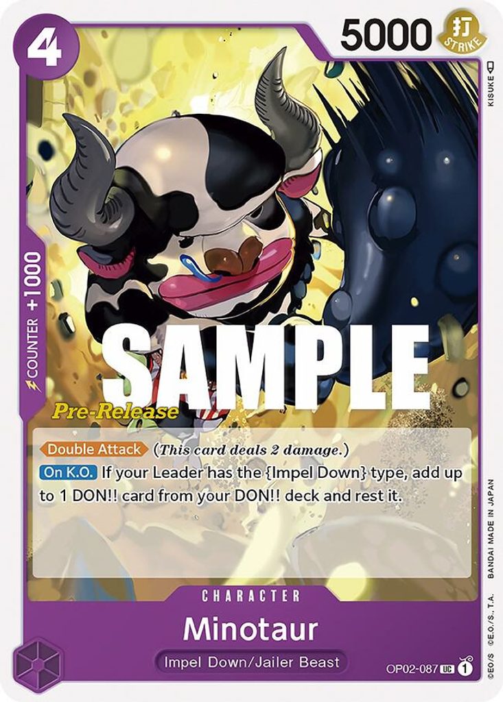 Minotaur OP02-087, the UC printing from OP-02 of the One Piece Card Game