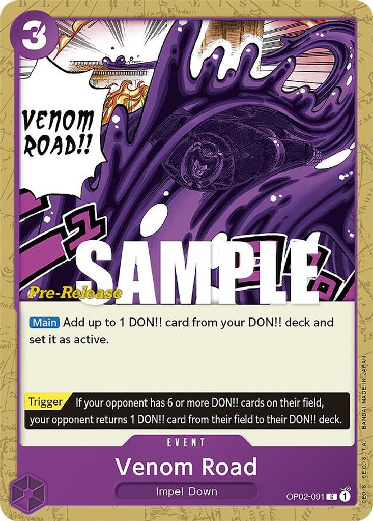 Venom Road OP02-091, the C printing from OP-02 of the One Piece Card Game