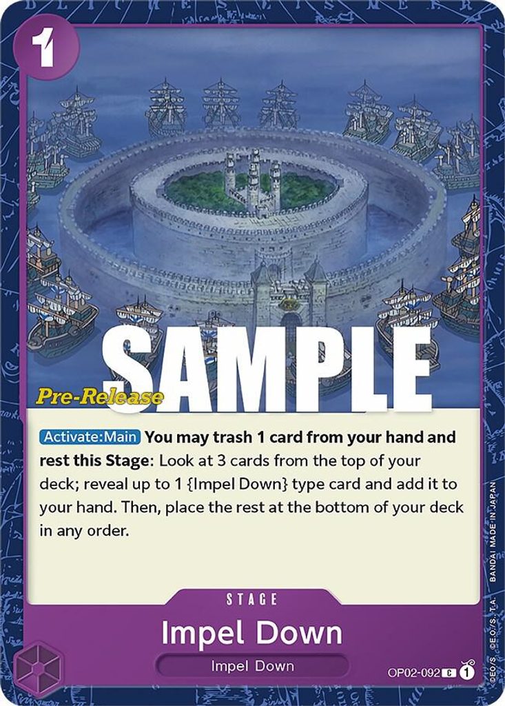 Impel Down OP02-092, the C printing from OP-02 of the One Piece Card Game