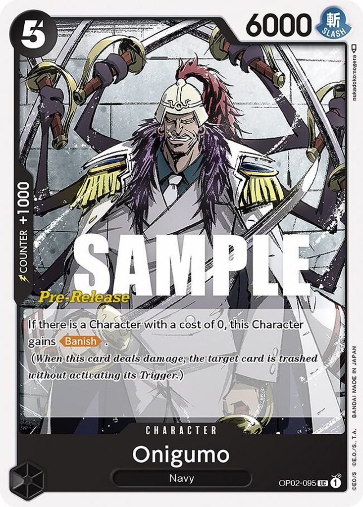 Onigumo OP02-095, the UC printing from OP-02 of the One Piece Card Game