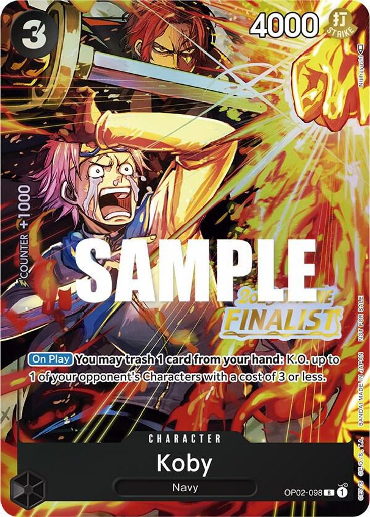 Koby OP02-098, the R printing from OP-02 of the One Piece Card Game
