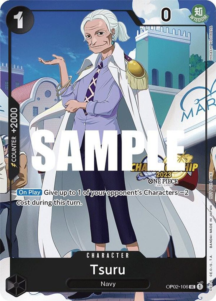 Tsuru OP02-106, the UC printing from OP-02 of the One Piece Card Game