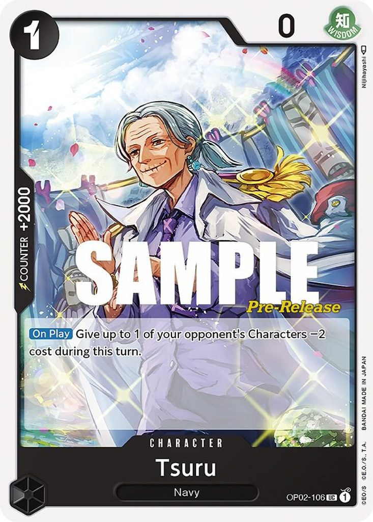 Tsuru OP02-106, the UC printing from OP-02 of the One Piece Card Game