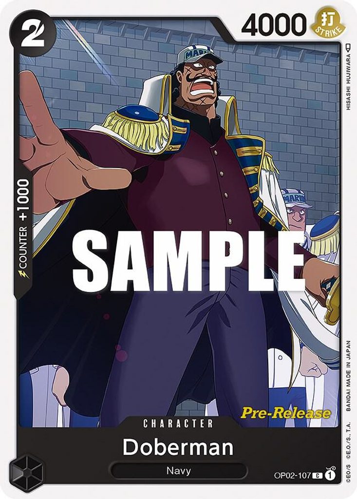 Doberman OP02-107, the C printing from OP-02 of the One Piece Card Game