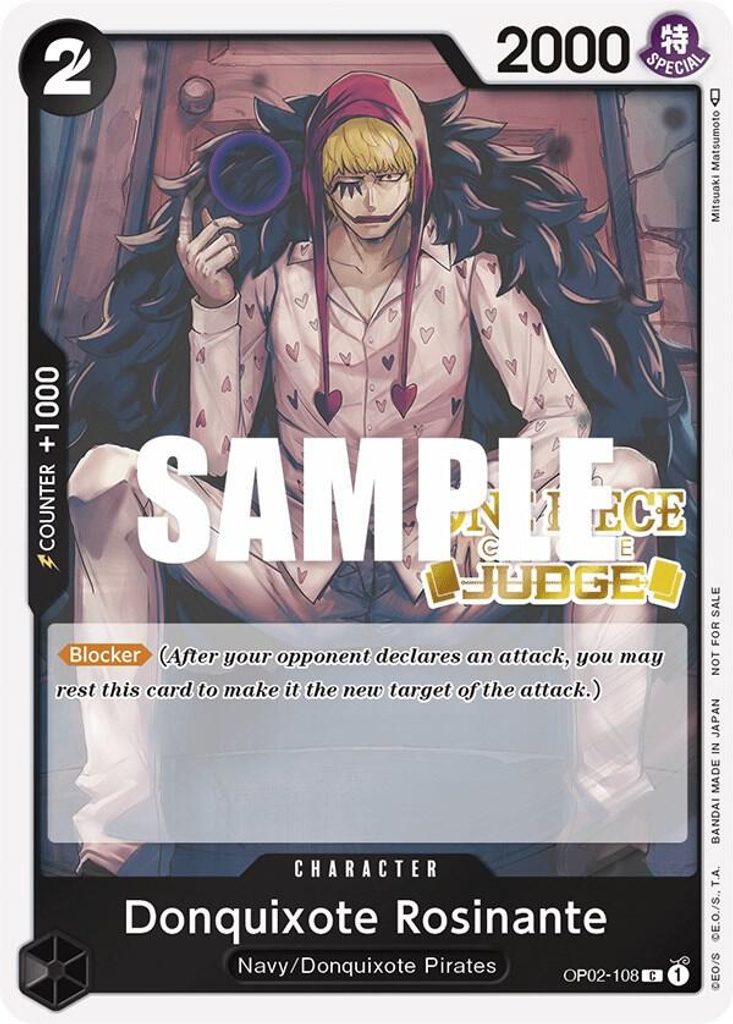 Donquixote Rosinante OP02-108, the C printing from OP-02 of the One Piece Card Game
