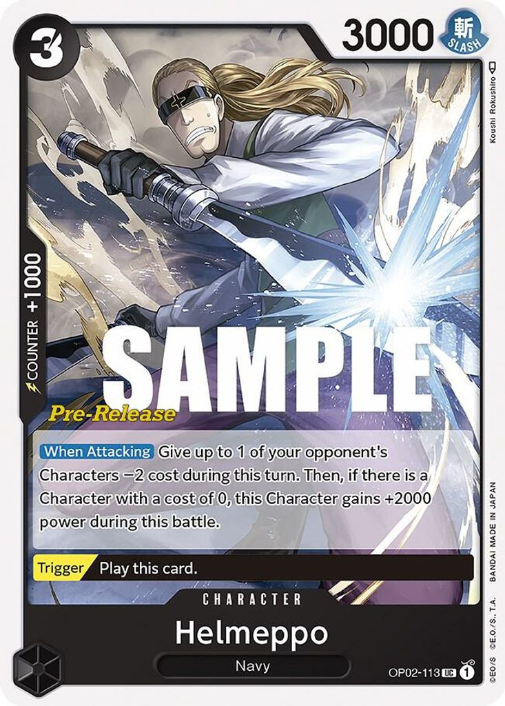 Helmeppo OP02-113, the UC printing from OP-02 of the One Piece Card Game