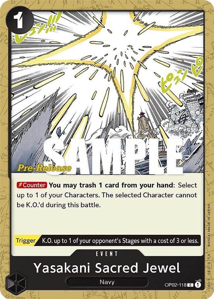 Yasakani Sacred Jewel OP02-118, the C printing from OP-02 of the One Piece Card Game