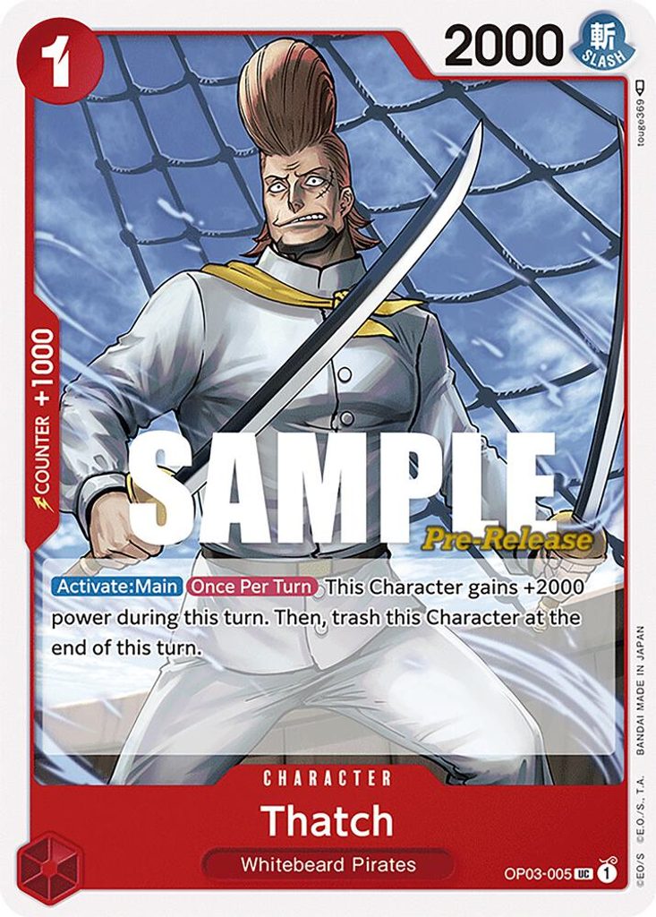 Thatch OP03-005, the UC printing from OP-03 of the One Piece Card Game