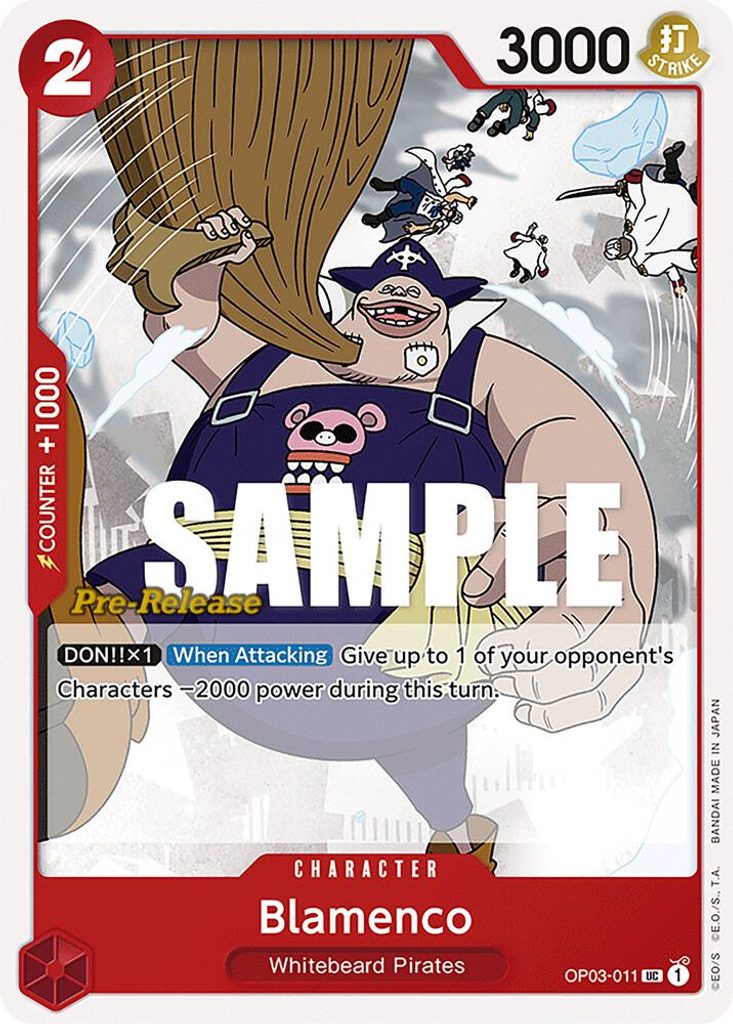 Blamenco OP03-011, the UC printing from OP-03 of the One Piece Card Game