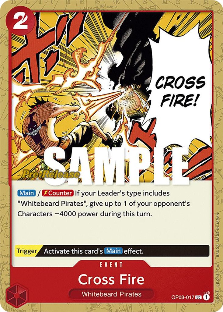 Cross Fire OP03-017, the UC printing from OP-03 of the One Piece Card Game
