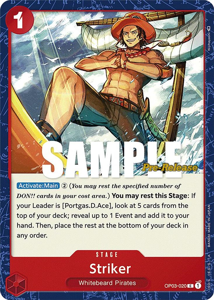 Striker OP03-020, the C printing from OP-03 of the One Piece Card Game