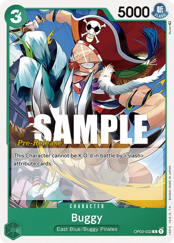 Buggy OP03-032, the C printing from OP-03 of the One Piece Card Game