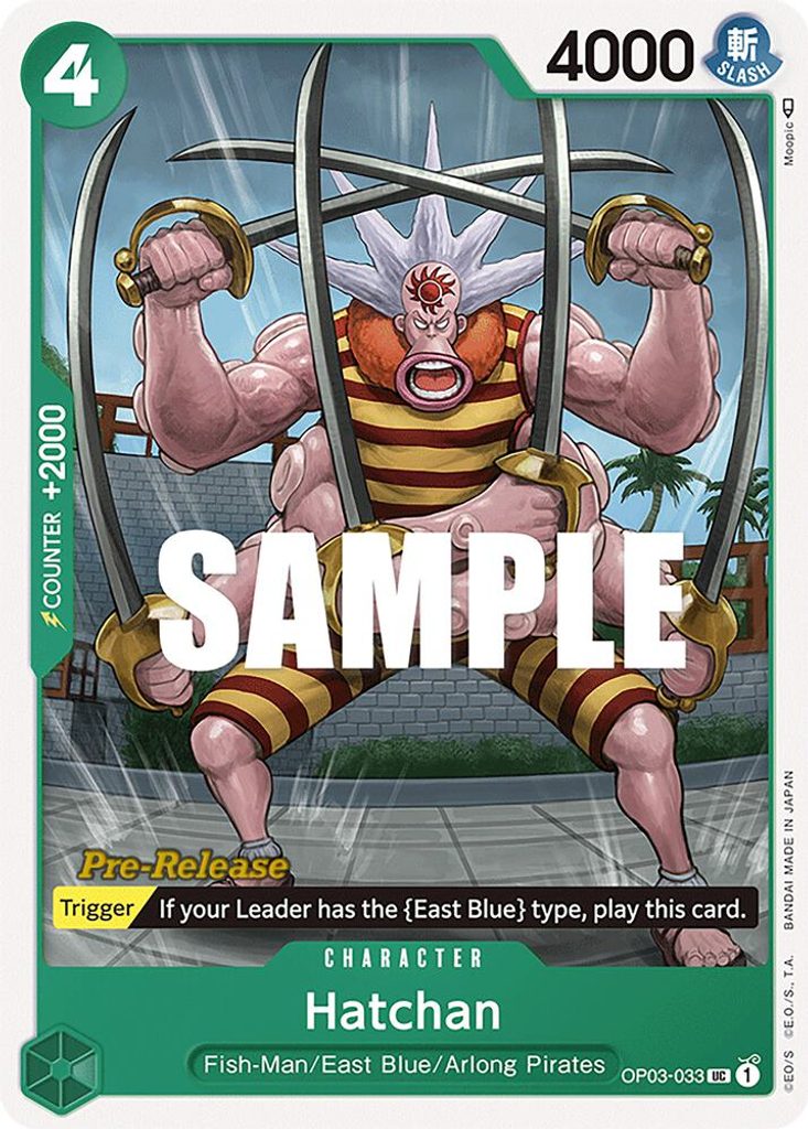 Hatchan OP03-033, the UC printing from OP-03 of the One Piece Card Game