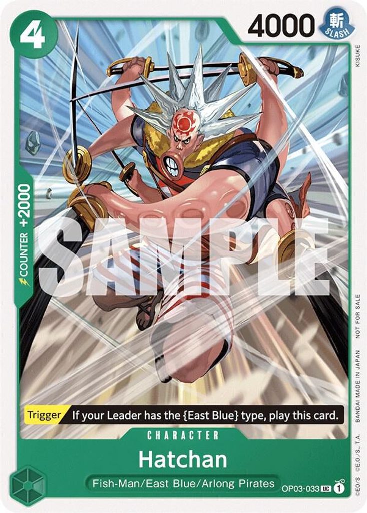 Hatchan OP03-033, the UC printing from OP-03 of the One Piece Card Game