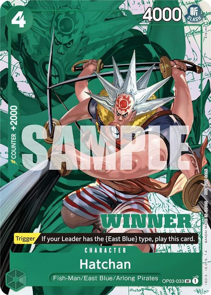 Hatchan OP03-033, the UC printing from OP-03 of the One Piece Card Game