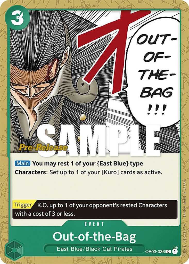 Out-of-the-Bag OP03-036, the C printing from OP-03 of the One Piece Card Game