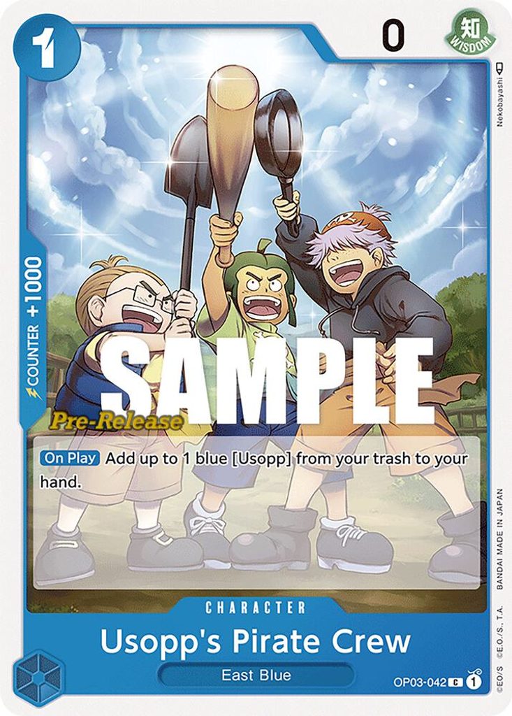 Usopp's Pirate Crew OP03-042, the C printing from OP-03 of the One Piece Card Game