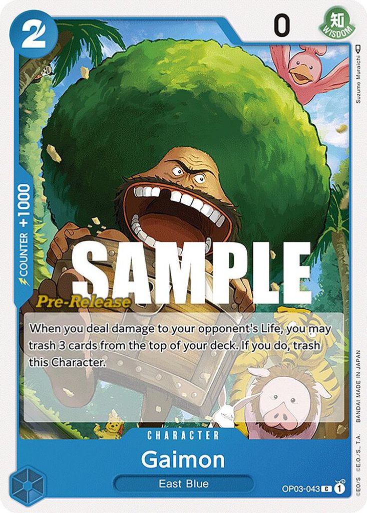 Gaimon OP03-043, the C printing from OP-03 of the One Piece Card Game
