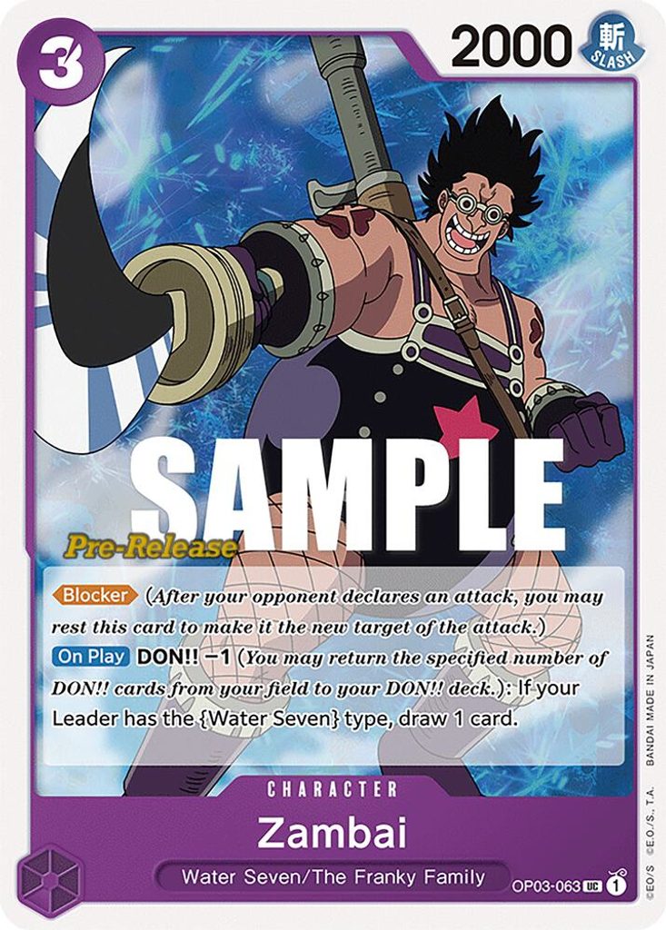 Zambai OP03-063, the UC printing from OP-03 of the One Piece Card Game
