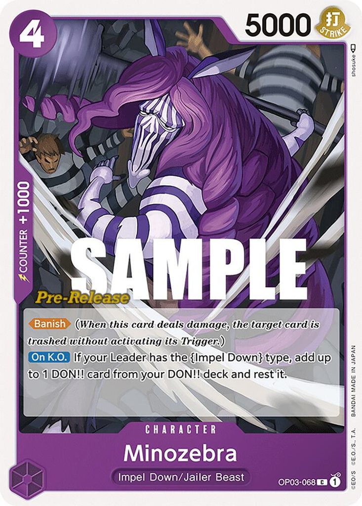 Minozebra OP03-068, the C printing from OP-03 of the One Piece Card Game