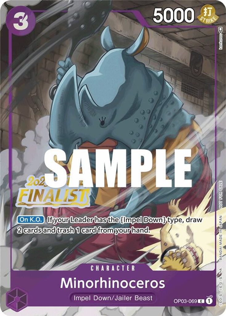 Minorhinoceros OP03-069, the C printing from OP-03 of the One Piece Card Game