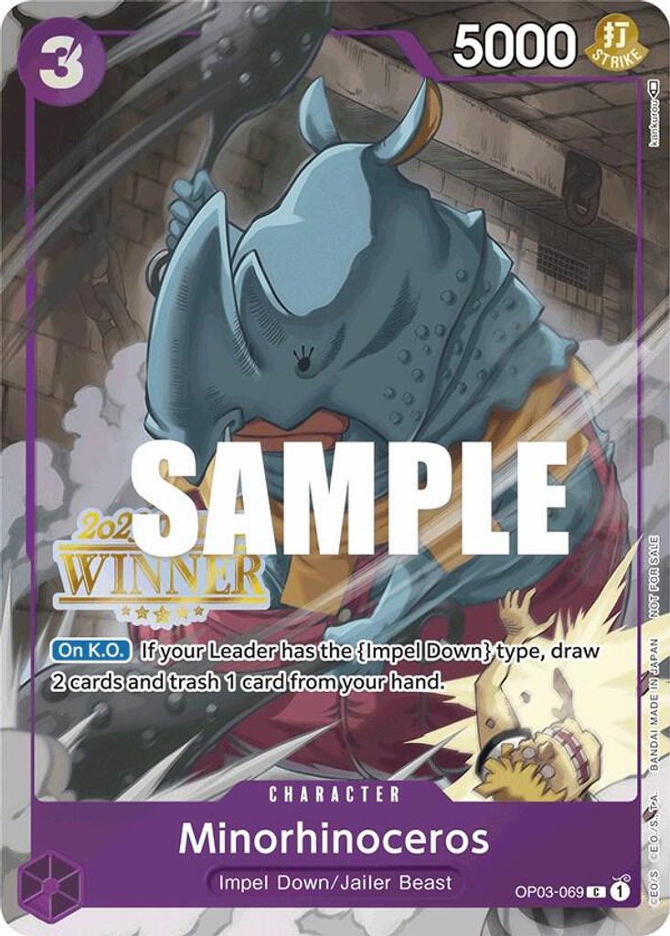 Minorhinoceros OP03-069, the C printing from OP-03 of the One Piece Card Game