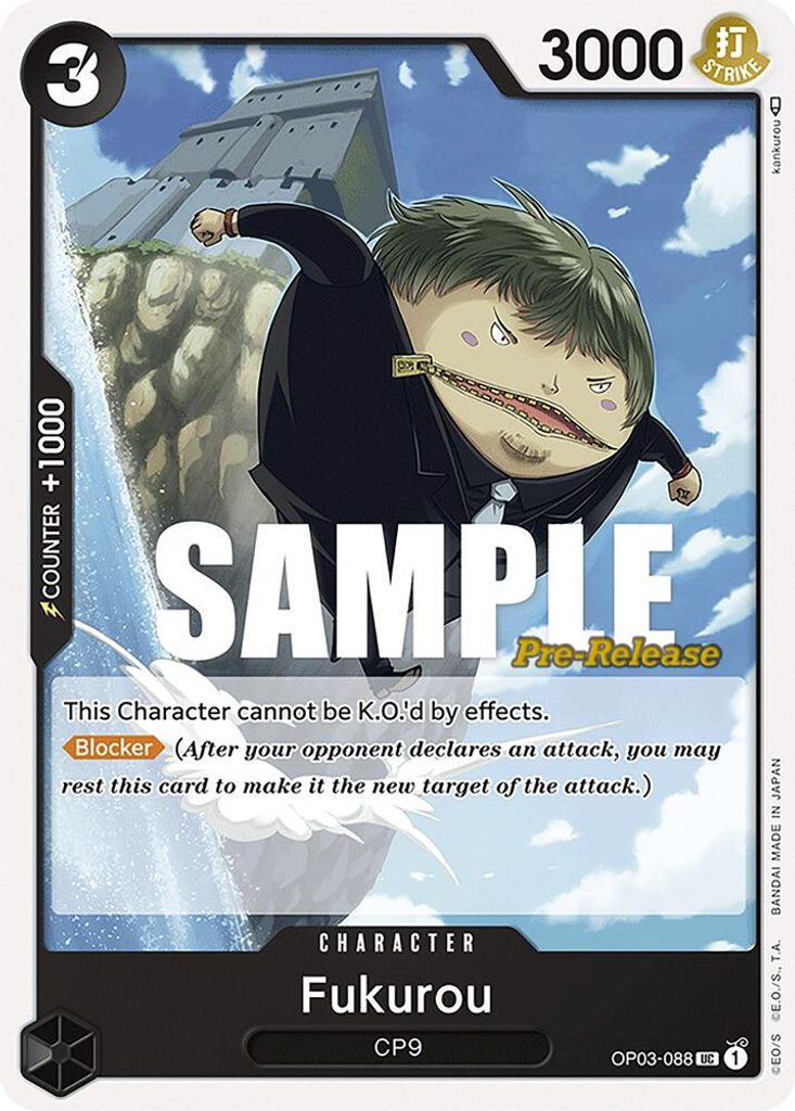 Fukurou OP03-088, the UC printing from OP-03 of the One Piece Card Game