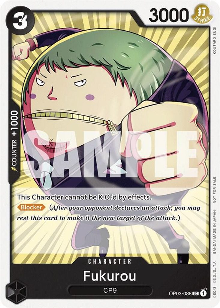 Fukurou OP03-088, the UC printing from OP-03 of the One Piece Card Game