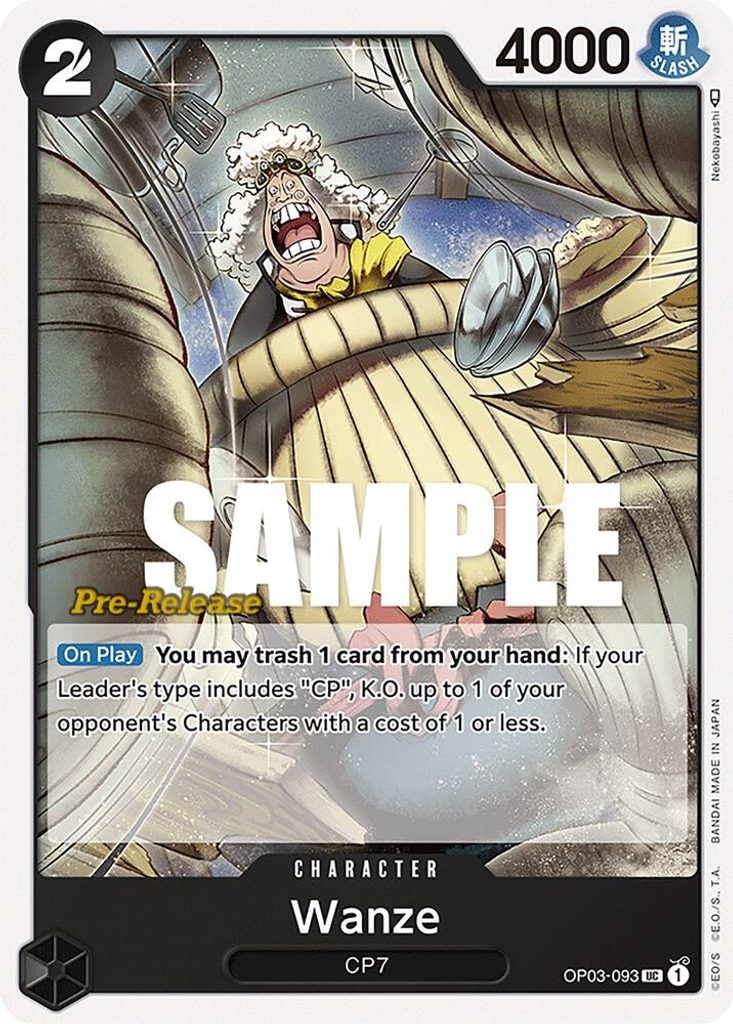 Wanze OP03-093, the UC printing from OP-03 of the One Piece Card Game
