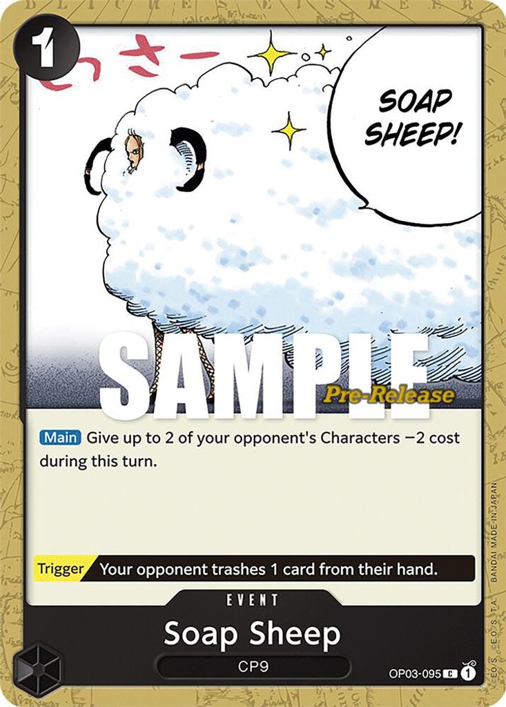 Soap Sheep OP03-095, the C printing from OP-03 of the One Piece Card Game
