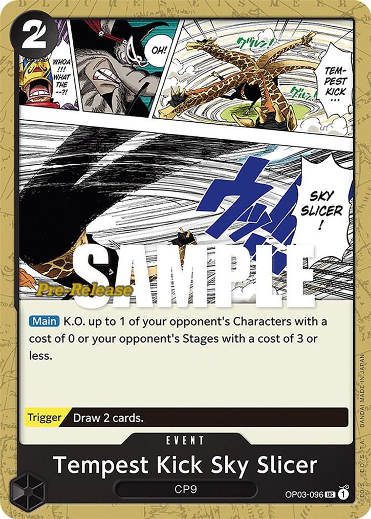 Tempest Kick Sky Slicer OP03-096, the UC printing from OP-03 of the One Piece Card Game