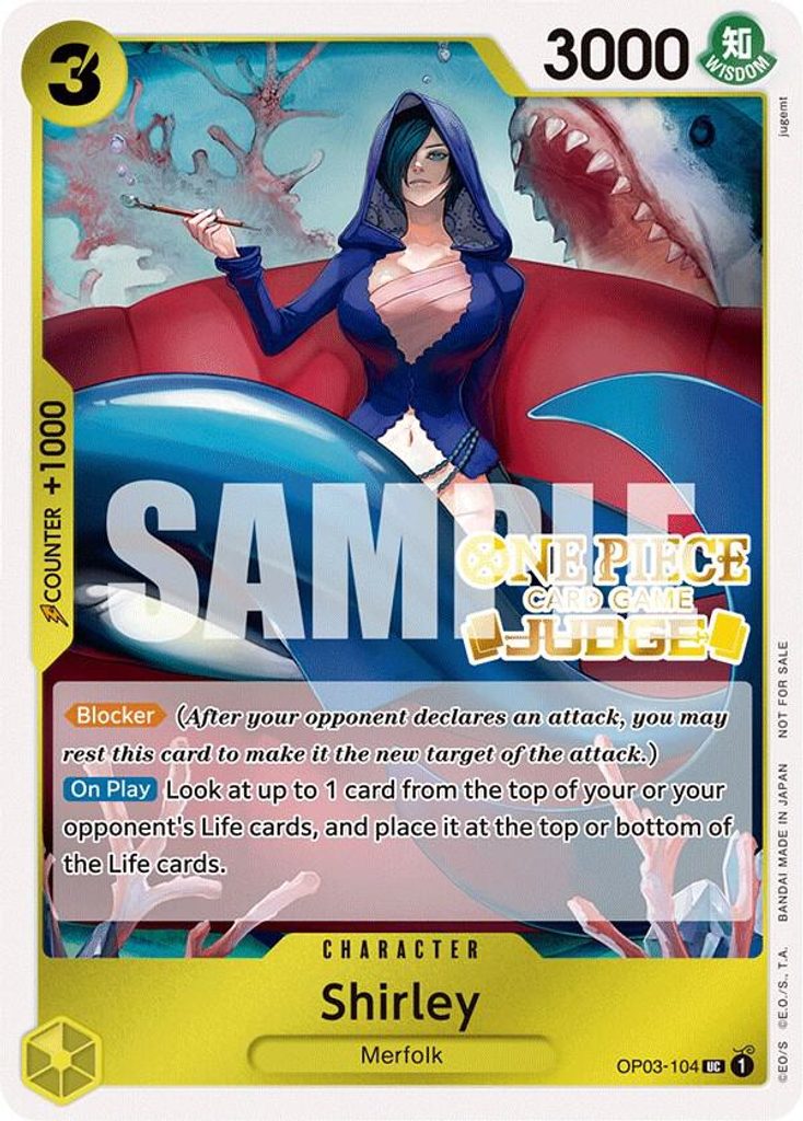Shirley OP03-104, the UC printing from OP-03 of the One Piece Card Game