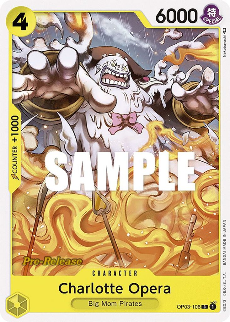 Charlotte Opera OP03-106, the C printing from OP-03 of the One Piece Card Game