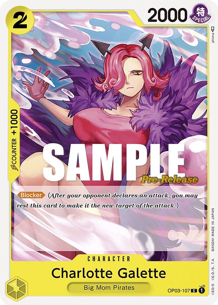 Charlotte Galette OP03-107, the C printing from OP-03 of the One Piece Card Game
