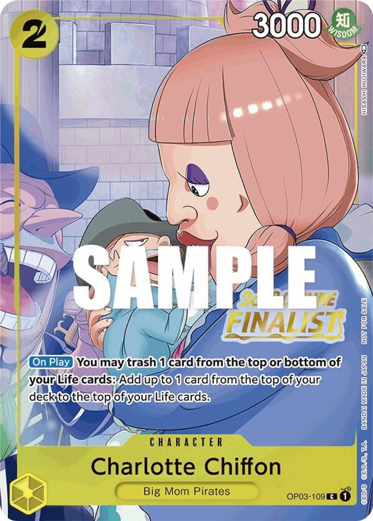 Charlotte Chiffon OP03-109, the C printing from OP-03 of the One Piece Card Game