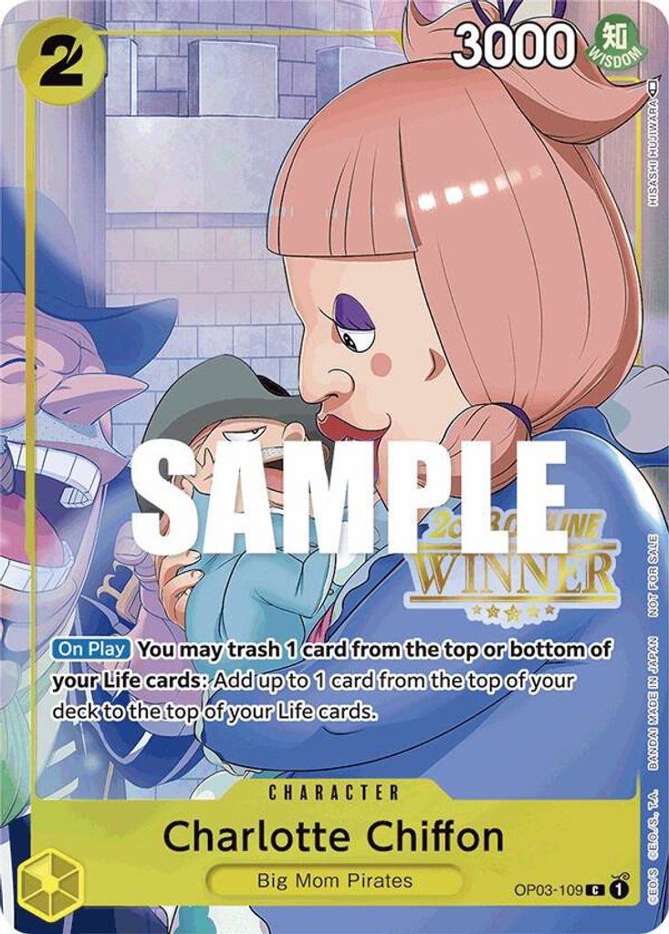 Charlotte Chiffon OP03-109, the C printing from OP-03 of the One Piece Card Game