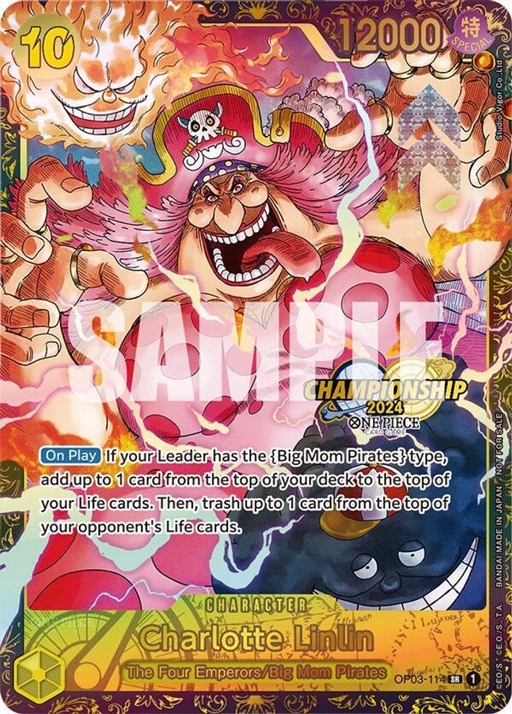 Charlotte Linlin OP03-114, the SR printing from OP-03 of the One Piece Card Game