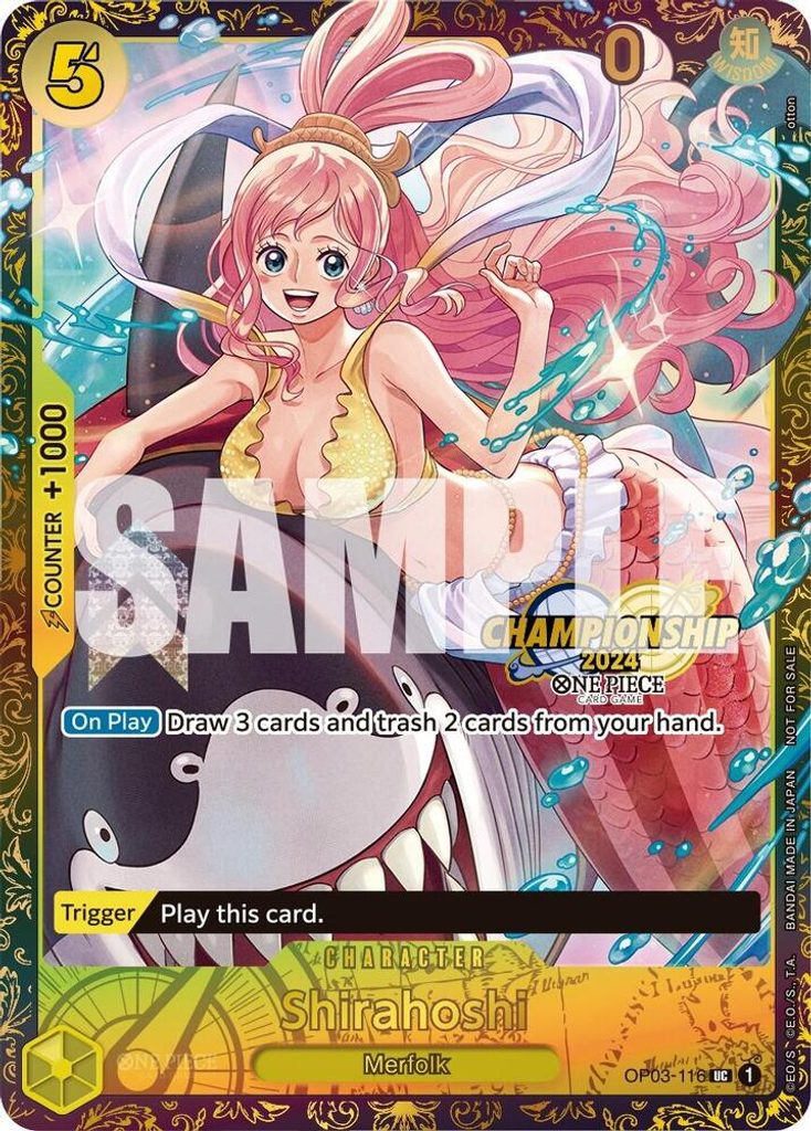 Shirahoshi OP03-116, the UC printing from OP-03 of the One Piece Card Game
