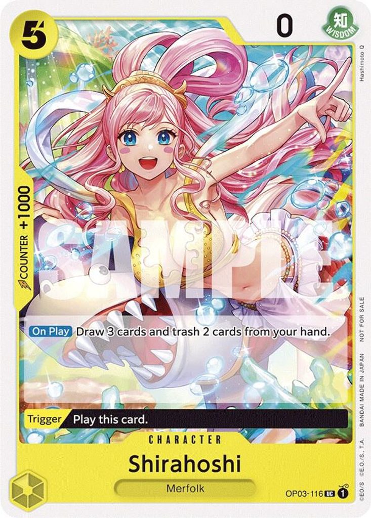 Shirahoshi OP03-116, the UC printing from OP-03 of the One Piece Card Game