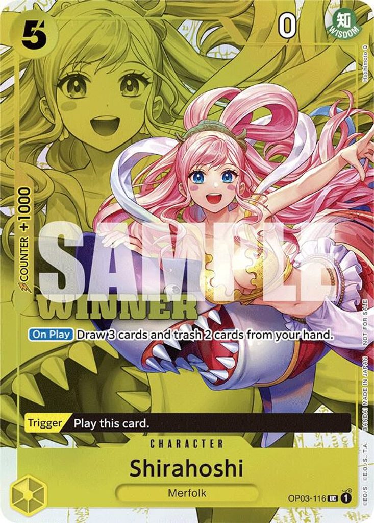Shirahoshi OP03-116, the UC printing from OP-03 of the One Piece Card Game