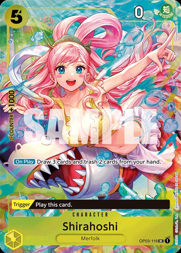 Shirahoshi OP03-116, the UC printing from OP-03 of the One Piece Card Game