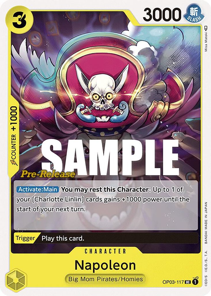 Napoleon OP03-117, the UC printing from OP-03 of the One Piece Card Game