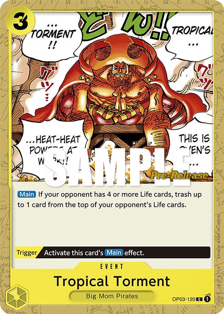 Tropical Torment OP03-120, the C printing from OP-03 of the One Piece Card Game