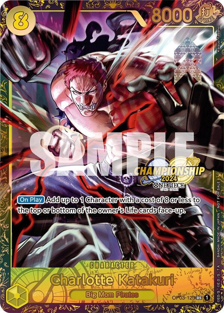 Charlotte Katakuri OP03-123, the SEC printing from OP-03 of the One Piece Card Game
