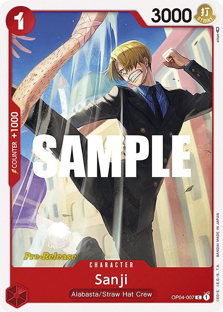 Sanji OP04-007, the C printing from OP-04 of the One Piece Card Game